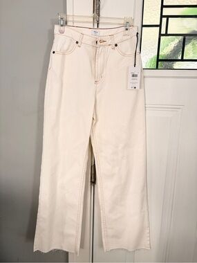NWT RVCA Women’s Cream High-Rise Wide Leg Jeans